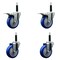 Service Caster 4'' Blue Poly Swivel 3/4'' Expanding Stem Caster Set 2 Total Lock Brakes, 4PK SCC-EXTTL20S414-PPUB-BLUE-2-S-2-34 - alternate 1